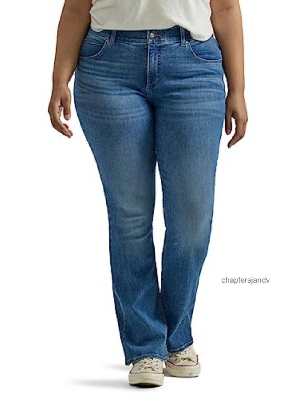 Women's Flex Motion Regular Fit Bootcut Jean Stretch Denim Mid Rise Elastic